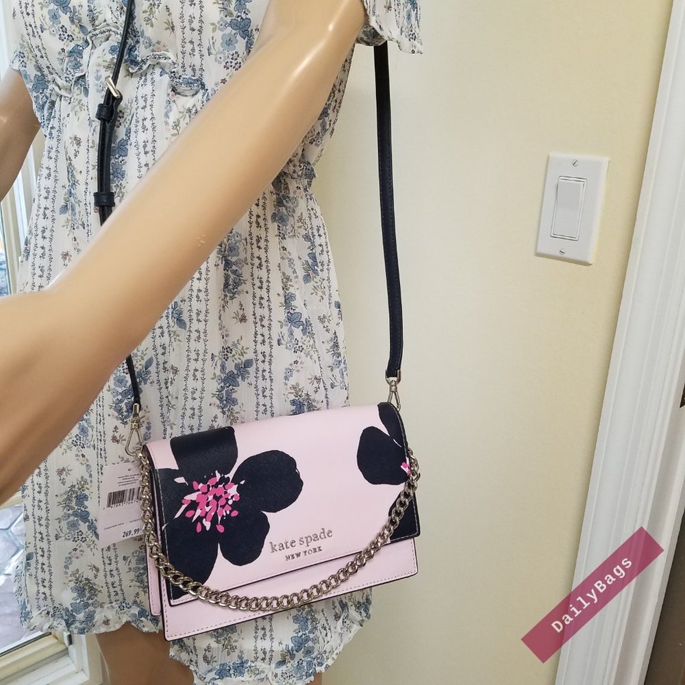 KATE SPADE CONVERTIBLE GRAND FLORA CROSSBODY CHAIN